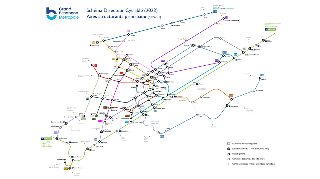 carte en pdf du schéma cyclable 2023-2024